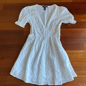 White Eyelet Mini Dress